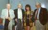 Herb Ellis, Charlie Byrd, Lucille and ? backstage after our performanes at the Ocho Rio Jazz Fest. in Jamaica.While on an elevator ride,I had the nerve to ask this lil ole man, who just happen to be carrying a guitar,could he play that thang. Turned out to be Charlie Byrd.