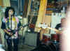 Lucille & Zigaboo jamming in mutual pal Pete Cushnie 's garage. Zigaboo use to play for the Funky Meters but now has his own solo career.