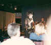 Lucille communicating with her audience in Paris.